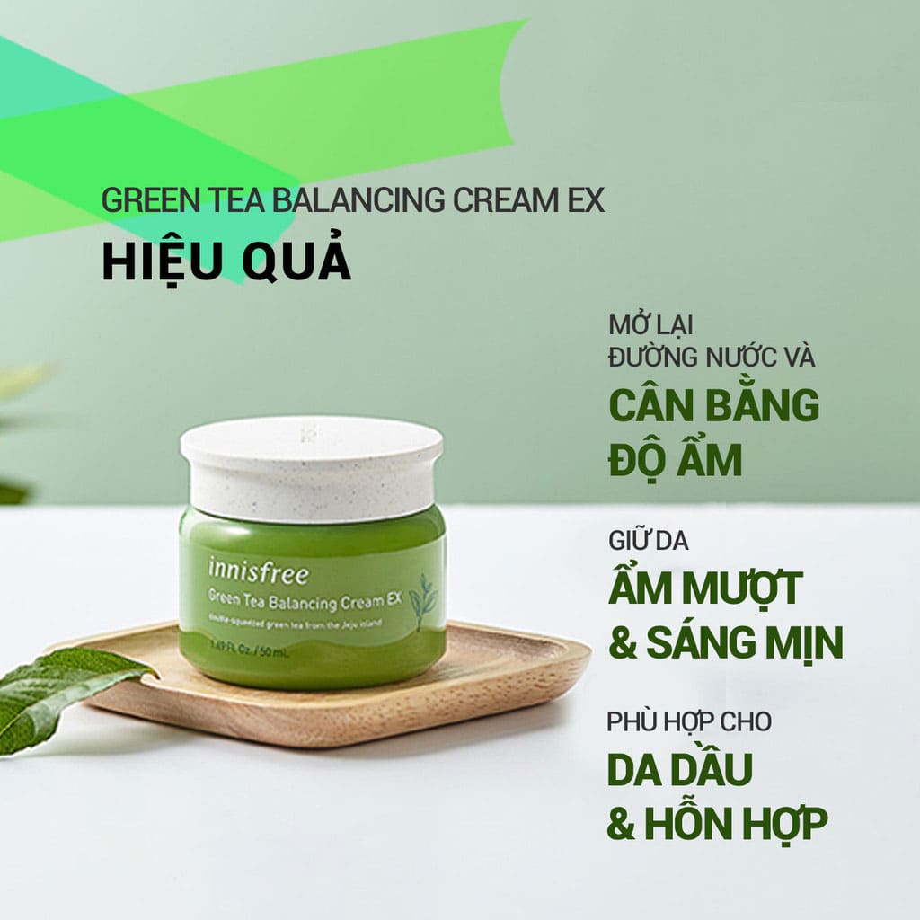 Kem dưỡng Innisfree Green Tea Balancing Cream EX cân bằng độ ẩm 50ml