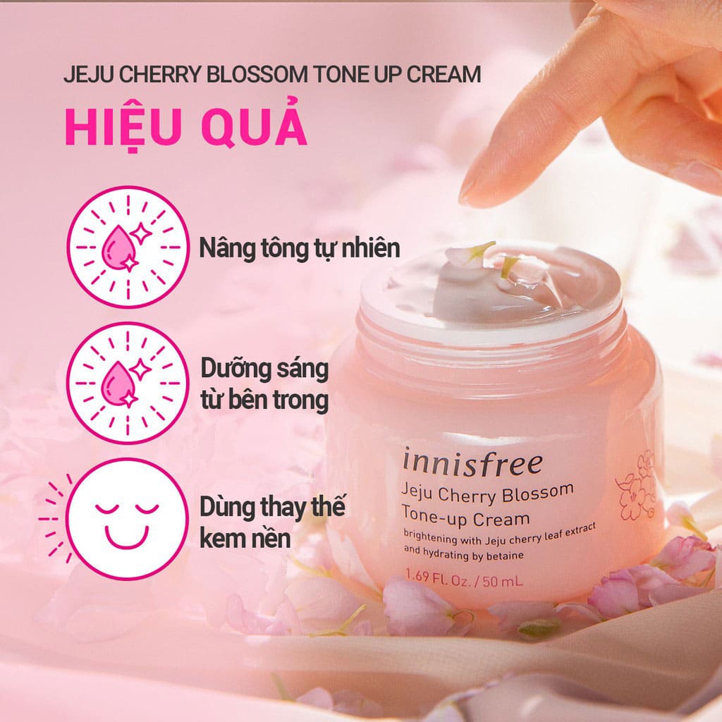 Kem dưỡng ẩm Innisfree Jeju Cherry Blossom Tone Up Cream sáng da 50ml