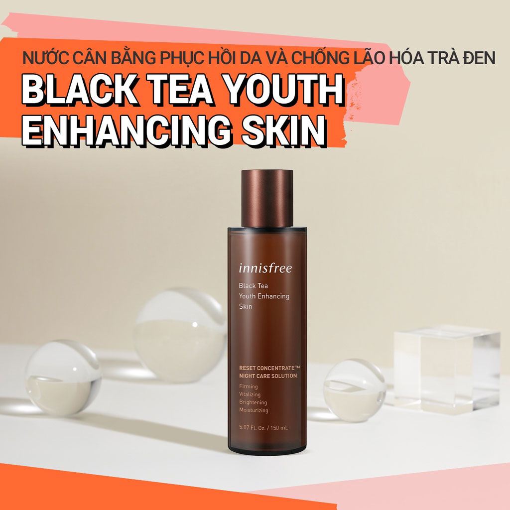 Nước hoa hồng Innisfree Black Tea Youth Enhancing Skin ngừa lão hóa 150ml