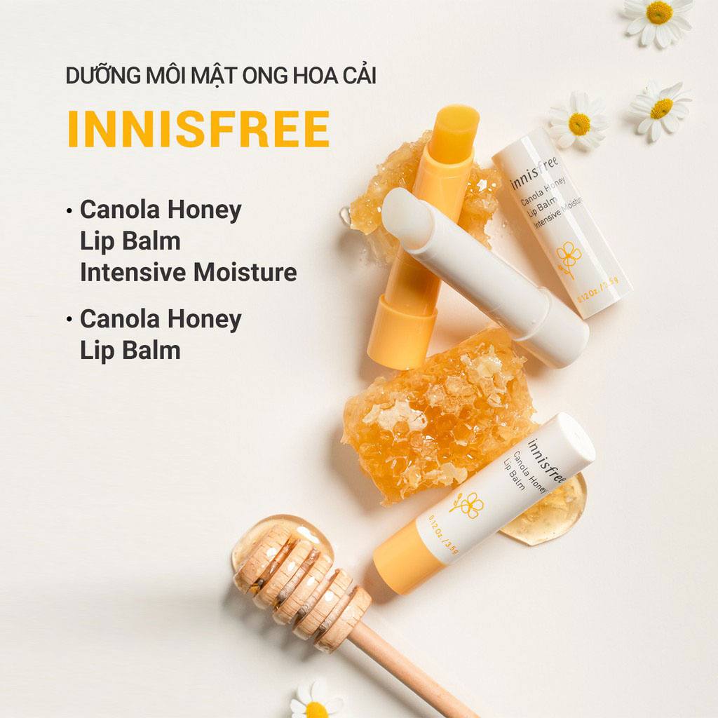 Son dưỡng ẩm sâu Innisfree Canola Honey Lip Balm Intensive Moisture 3.5g