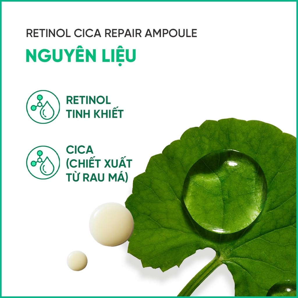 Bộ Tinh chất Retinol Cica Repair Ampoule và Kem chống nắng Intensive Long Lasting Sunscreen EX