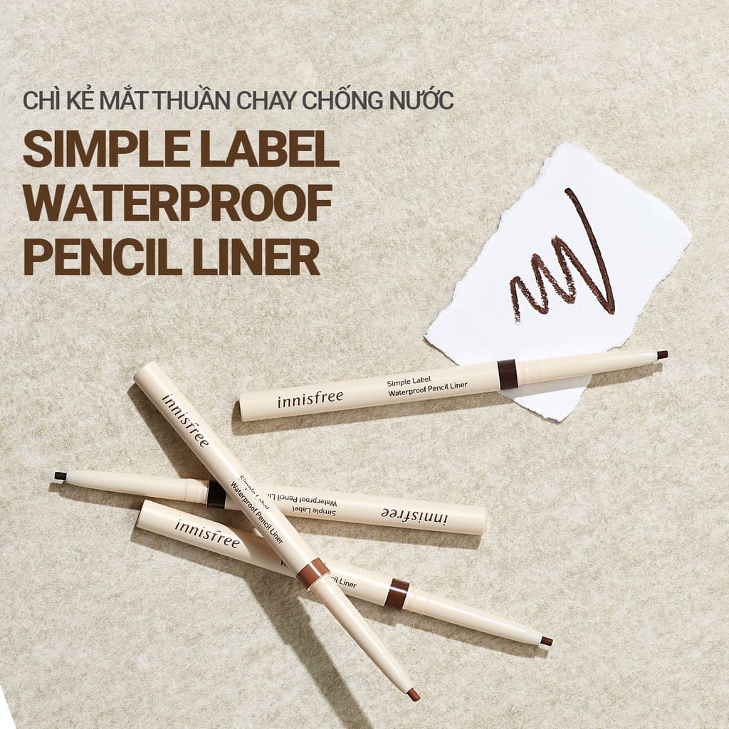 Chì kẻ mắt Innisfree Simple Label Waterproof Pencil Liner chống nước 0.1g