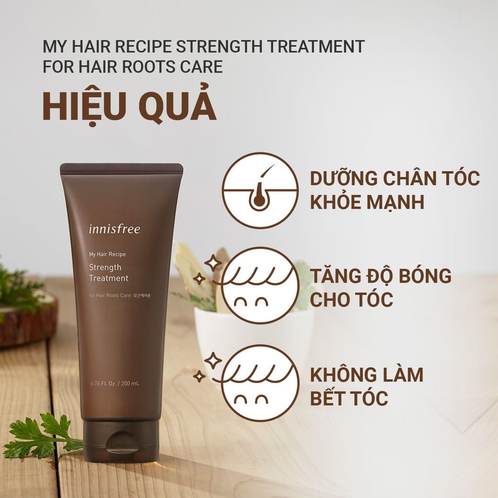 Dầu xả Innisfree My Hair Recipe Strength Treatment For Hair Roots Care 200ml