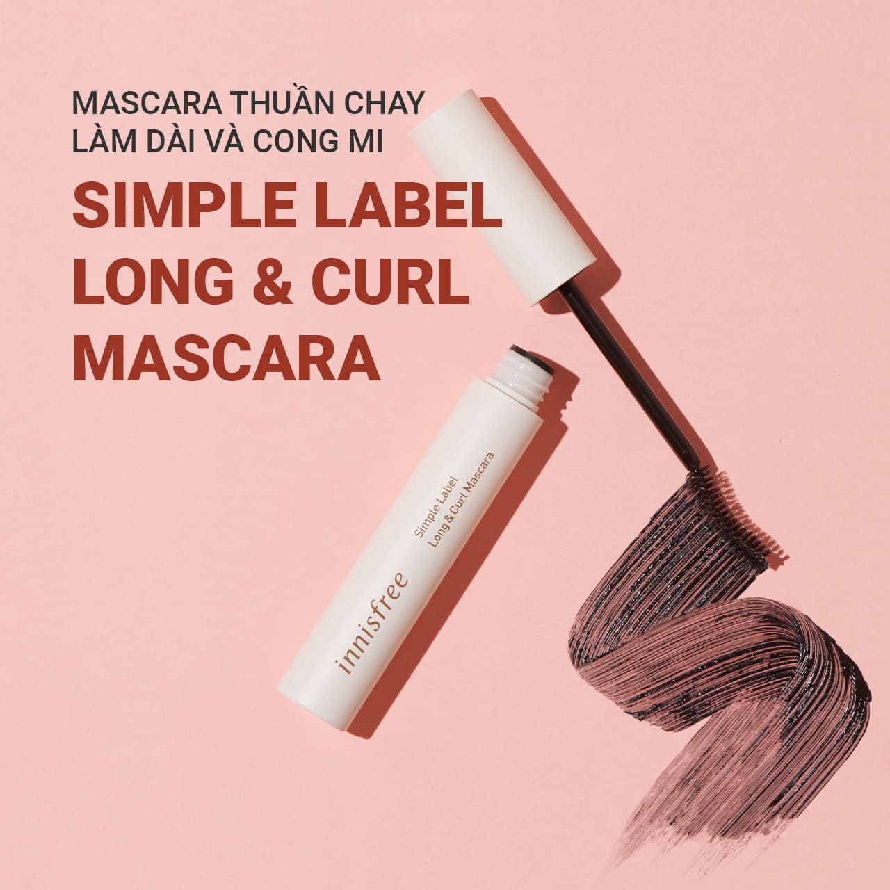 Mascara Innisfree Simple Label Long & Curl Mascara làm dài và cong mi 7.5g