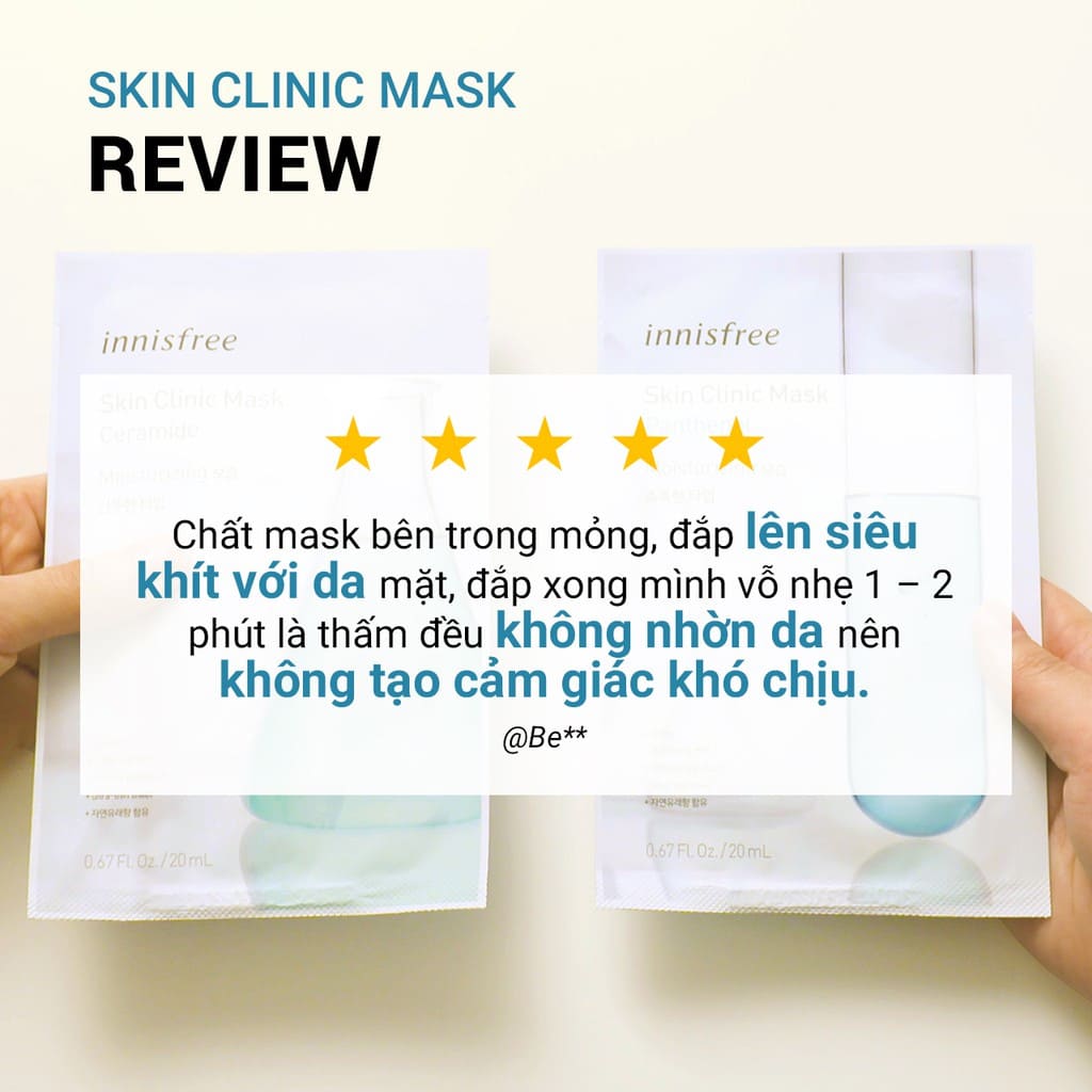 Mặt nạ Innisfree Skin Clinic Mask Glutathione dưỡng da sáng khỏe 1 miếng